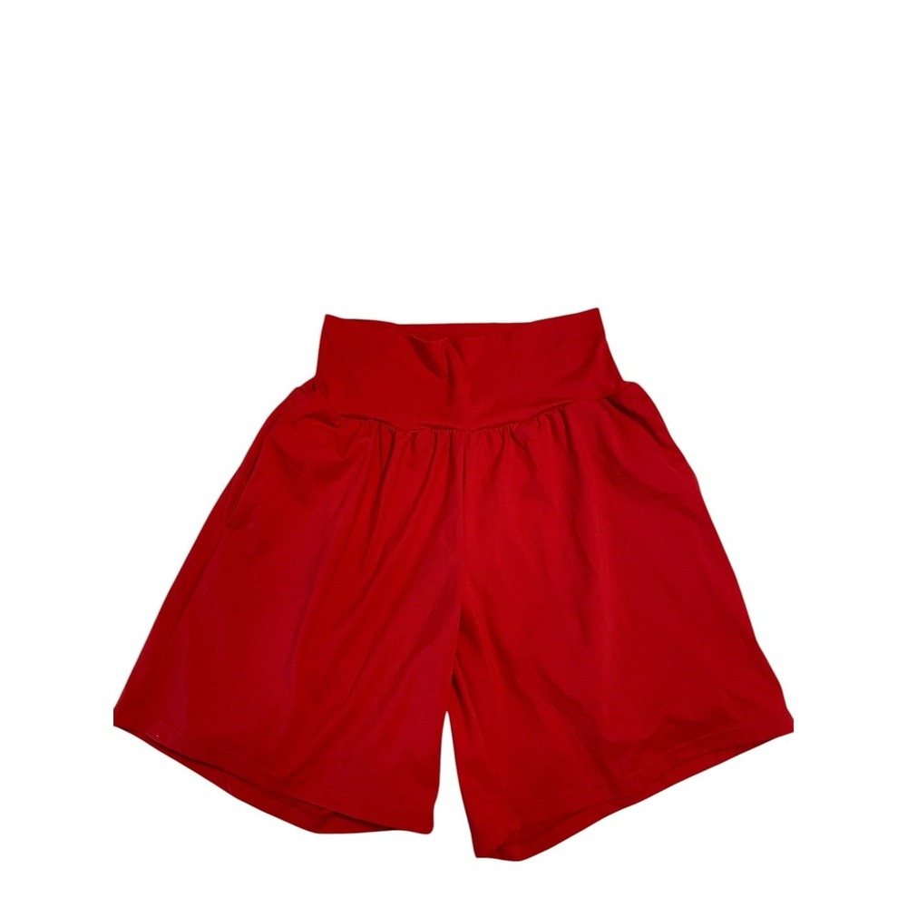 NWT Halara Softlyzero Airy 2-in-1 Yoga Shorts Red M High Waisted Lined Pockets